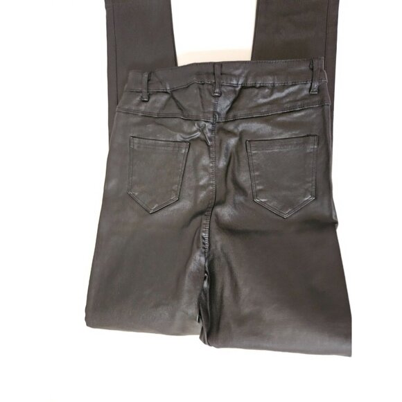 Apperloth A NWT S Button Fly Black Faux PU Leather Skinny Pants - Picture 6 of 7